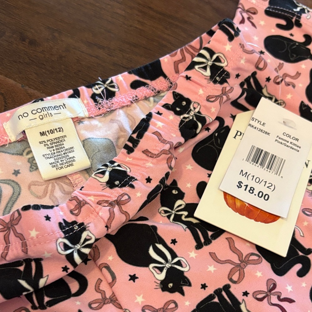 No Comment Pink Cat Print Leggings - Picture 2 of 3